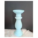 Mint Blue Wooden Candle Holder