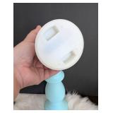 Mint Blue Wooden Candle Holder