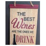 Wine with Friends Wooden Wall Sign