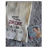 Humorous Wine-Themed Kitchen Towel + Coaster