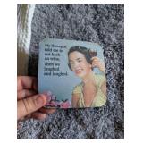 Humorous Wine-Themed Kitchen Towel + Coaster