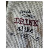 Humorous Wine-Themed Kitchen Towel + Coaster
