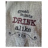 Humorous Wine-Themed Kitchen Towel + Coaster