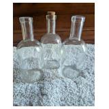 Small Clear Glass Bottles - 3ct