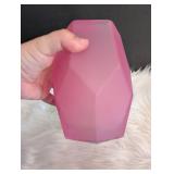 Blue Diamond Cut Glass Vase + Matte Pink Vase