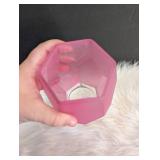 Blue Diamond Cut Glass Vase + Matte Pink Vase