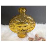 Amber Sun Face Glass Bottle + Southwest Ceramic Lizard