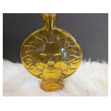 Amber Sun Face Glass Bottle + Southwest Ceramic Lizard