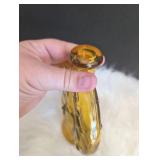 Amber Sun Face Glass Bottle + Southwest Ceramic Lizard