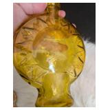 Amber Sun Face Glass Bottle + Southwest Ceramic Lizard