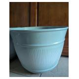 Large Ribbed Plastic Planters + Turf Builder Grass Seed (opened)