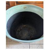 Large Ribbed Plastic Planters + Turf Builder Grass Seed (opened)
