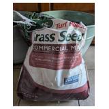 Large Ribbed Plastic Planters + Turf Builder Grass Seed (opened)