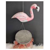 Handcrafted Pink Flamingo Capiz Shell Wind Chime