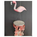 Handcrafted Pink Flamingo Capiz Shell Wind Chime
