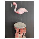 Handcrafted Pink Flamingo Capiz Shell Wind Chime