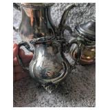 Vintage Victorian Silver-Plated Tea Service Set with Serving Trays