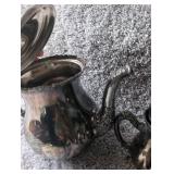 Vintage Victorian Silver-Plated Tea Service Set with Serving Trays