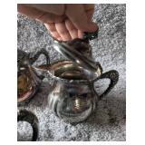 Vintage Victorian Silver-Plated Tea Service Set with Serving Trays