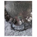 Vintage Ornate Silver-Plated Serving Tray
