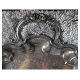 Vintage Ornate Silver-Plated Serving Tray