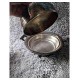 Vintage Silver-Plated Cream and Sugar Set with Covered Butter Dish