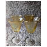 Vintage Amber Glass Set