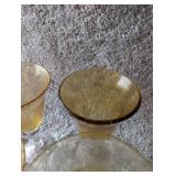 Vintage Amber Glass Set