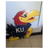 Vintage KU Jayhawk Wooden Wall Decoration - 22 in