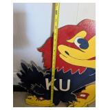Vintage KU Jayhawk Wooden Wall Decoration - 22 in