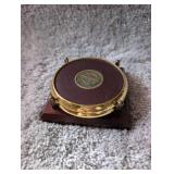 Vintage Kansas State Seal Leather Coasters Set