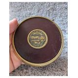 Vintage Kansas State Seal Leather Coasters Set