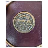 Vintage Kansas State Seal Leather Coasters Set