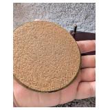Vintage Kansas State Seal Leather Coasters Set