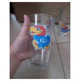 University of Kansas Jayhawk Pint Glass Set- 4 ct
