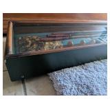 Antique Golf Club Display Case with Historical Artifacts - 41x13 in