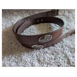 Kansas University Jayhawk Leather Belt