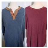 Carbon2Cobalt Navy Cotton Long Sleeve + Maroon Shirt - Size XL
