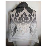Elegant Embroidered Floral Shawl Wrap Lot - 3ct