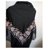 Elegant Embroidered Floral Shawl Wrap Lot - 3ct