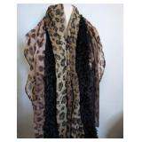 Luxury Leopard Print Scarf Lot - 3 ct