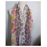 Mixed Print Floral and Citrus Scarf Collection - 3 ct