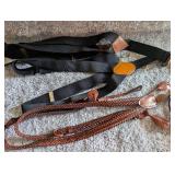 Vintage Style Leather and Canvas Suspenders Set