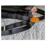 Vintage Style Leather and Canvas Suspenders Set