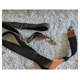 Vintage Style Leather and Canvas Suspenders Set