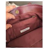 Liz Claiborne Burgundy Leather Tote Bag