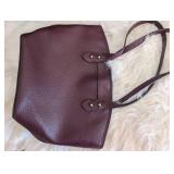 Liz Claiborne Burgundy Leather Tote Bag