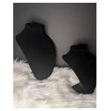 Professional Black Velvet Jewelry Display Busts Set - 2 ct