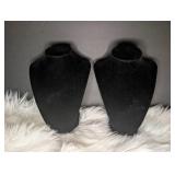 Black Velvet Professional Jewelry Display Neckforms Set - 2 ct