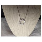 Crystal Circle Pendant Necklace